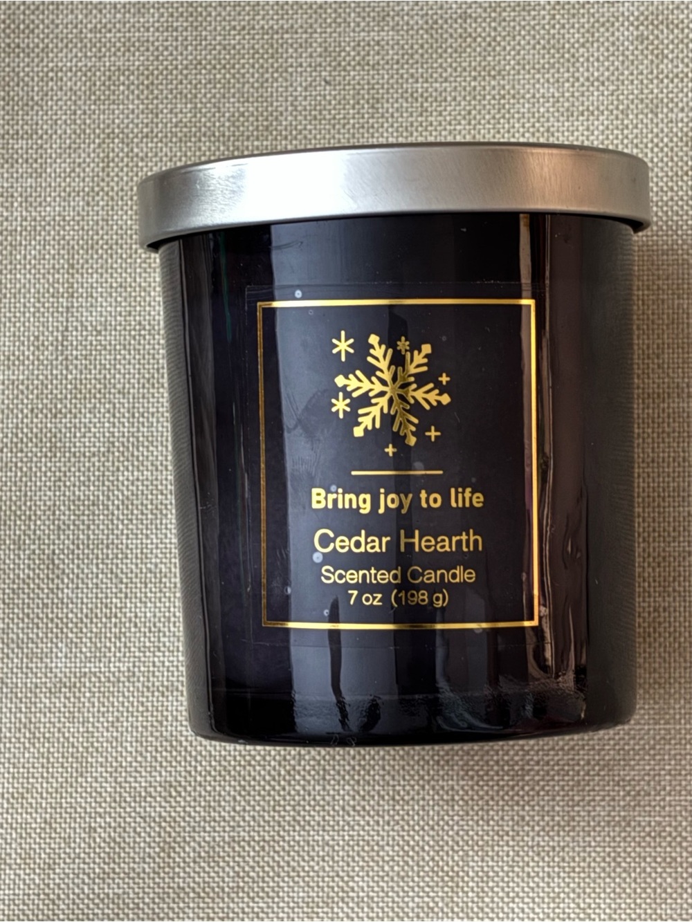 Cedar Hearth Scented Candle - Black Glass Jar